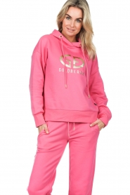 Goldbergh :  Logo hoodie Harvard | pink - img5