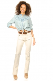 Sofie Schnoor |  Denim blouse with ruches Silke | blue  | Picture 3