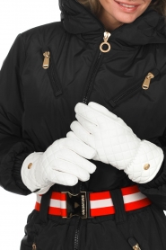 Goldbergh :  Leather ski gloves Nishi | white - img4