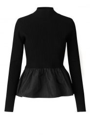 Notes Du Nord |  Cardigan with open v back Bailee | black  | Picture 1