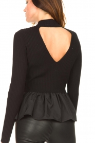 Notes Du Nord |  Cardigan with open v back Bailee | black  | Picture 9