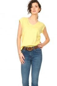 CC Heart |  T-shirt with V-neck Vera | yellow  | Picture 3