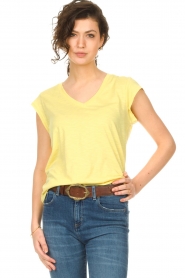CC Heart |  T-shirt with V-neck Vera | yellow  | Picture 2