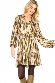 Aaiko |  Tie-dye print dress Suzanna | green  | Picture 4