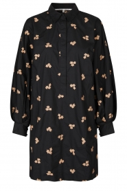  Shirt dress with embroideries Wisteria | black
