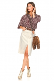 ba&sh |  Blouse with print Lio | bordeaux  | Picture 3