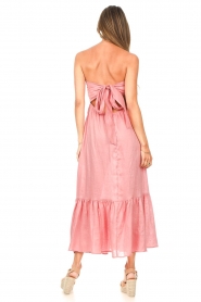 Greek Archaic Kori |  Strapless maxi dress Olia | pink  | Picture 7