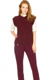 Aaiko :  Knitted spencer Anneli | bordeaux - img2
