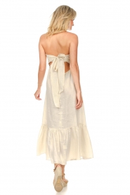 Greek Archaic Kori |  Strapless maxi dress Olia | beige  | Picture 7