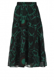 ba&sh |  Tie-dye printed midi skirt Claren | green   | Picture 1