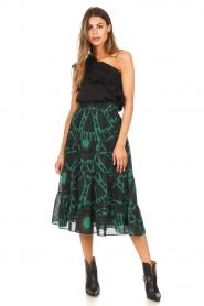 ba&sh |  Tie-dye printed midi skirt Claren | green   | Picture 2
