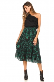 ba&sh |  Tie-dye printed midi skirt Claren | green   | Picture 3