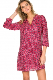 Tara Jarmon |  Dress Coeur with hearts print | red  | Picture 4