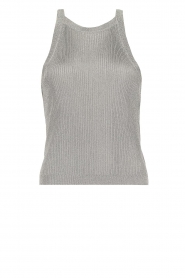 ba&sh |  Halter top with lurex Zichy | silver  | Picture 1