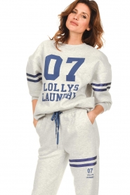 Lollys Laundry |  Sweater with logo print Madrid | light grey  | Picture 4