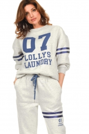 Lollys Laundry |  Sweater with logo print Madrid | light grey  | Picture 2