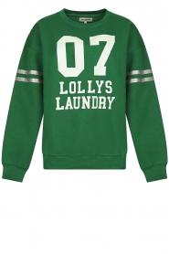 Lollys Laundry | Sweater met logoprint Madrid | groen  | Afbeelding 1
