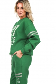 Lollys Laundry |  Sweater with logo print Madrid | green  | Picture 7
