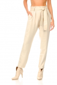 Aaiko |  Trousers with tie belt Rayon | natural  | Picture 4