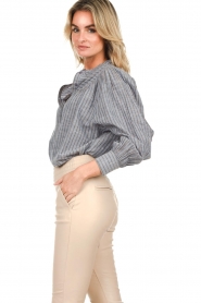 Lollys Laundry :  Lurex blouse Alicia | blue - img7