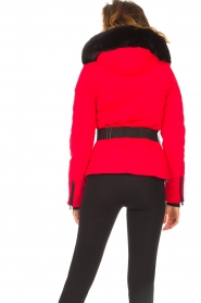 Goldbergh |  Down jacket with faux fur Hida | red  | Picture 7