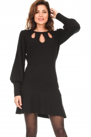 Twinset | Gebreid jurkje met cut-outs Faye | zwart  | Afbeelding 2