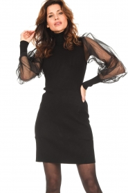 Twinset |  Dress with transparent sleeves Calista | black  | Picture 5