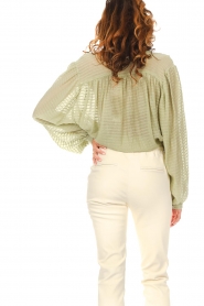 Aaiko :  Blouse with striped details Soya | green - img7