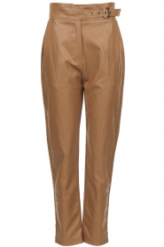 Twinset | Faux leather paperbag broek Mairin | camel   | Afbeelding 1
