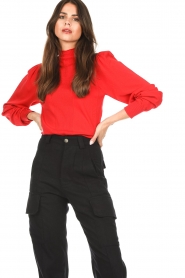 Twinset |  Turtleneck sweater with puff sleeves Dolcevita | red   | Picture 6