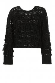Twinset |  Knitted sweater with fringes Maglia | black   | Picture 1