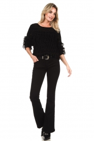 Twinset :  Knitted sweater with fringes Maglia | black  - img3