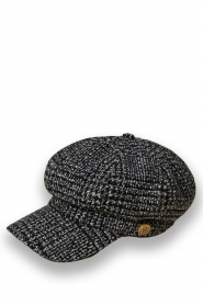 Twinset |  Bakerboy cap with houndstooth print Lulu | black  | Picture 1
