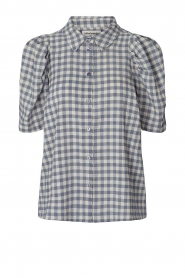 Lolly's Laundry |  Checkered blouse Aby | blue