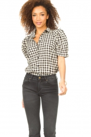 Lollys Laundry |  Checkered blouse Aby | black  | Picture 5