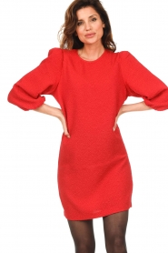 Dante 6 |  Dress with puff sleeves Posey | red   | Picture 2