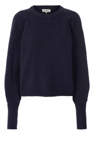 Lolly's Laundry |  Sweater with balloon sleeves Pricilla | darkblue  | Picture 1