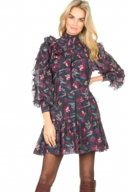 Magali Pascal | Bloemenprint jurk Laurena | zwart   | Afbeelding 4
