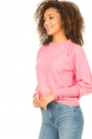 Lollys Laundry |  Sweater with balloon sleeves Pricilla | pink  | Picture 4