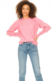 Lollys Laundry |  Sweater with balloon sleeves Pricilla | pink  | Picture 6