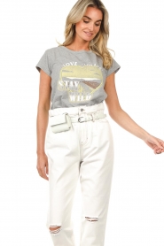 Lollys Laundry |  T-shirt with print Erika | gray  | Picture 6