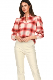 Dante 6 |  Checkered top with ruffles Fayla | red  | Picture 4