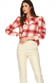 Dante 6 |  Checkered top with ruffles Fayla | red  | Picture 6