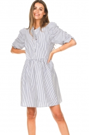 Lollys Laundry |  Striped dress Merle | blue  | Picture 2