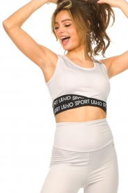 Liu Jo Easywear :  Sports top with  logo details Lyra | light gray - img6