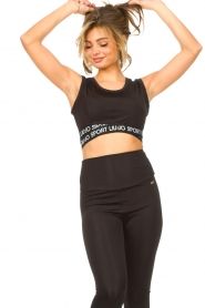 Liu Jo Easywear |  Sports top with  logo details Lyra | black  | Picture 4