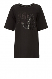 Liu Jo Easywear |  T-shirt with logo print Lux | black  | Picture 1