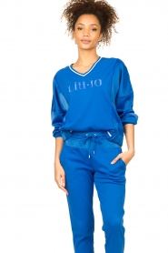 Liu Jo Easywear |  Sweatshirt with logo Levy | blue  | Picture 6