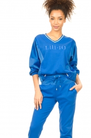 Liu Jo Easywear |  Sweatshirt with logo Levy | blue  | Picture 5