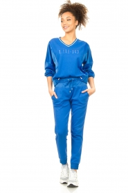 Liu Jo Easywear |  Cotton joggers Mila | blue  | Picture 2